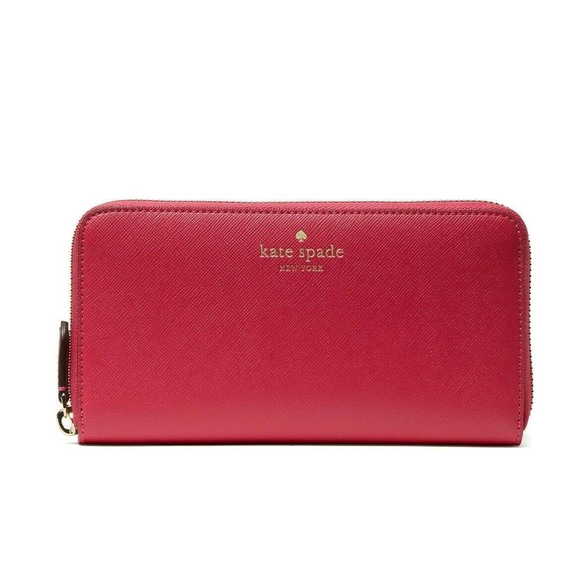 Kate Spade Brynn Large Continental Wallet Leather Pink Ruby