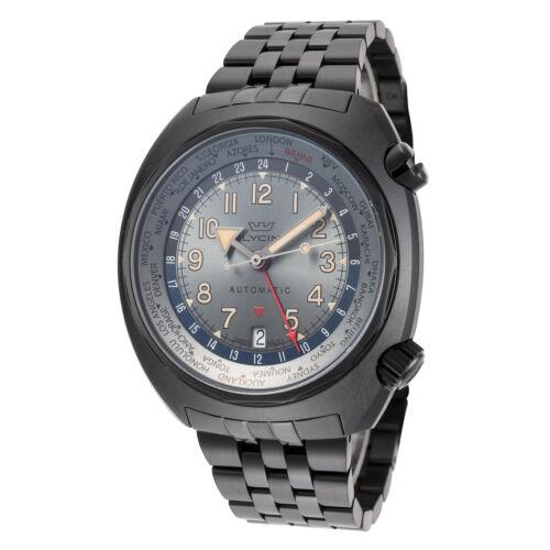 Glycine Men`s GL0314 Airman Sst 43mm Black Dial Stainless Steel Watch