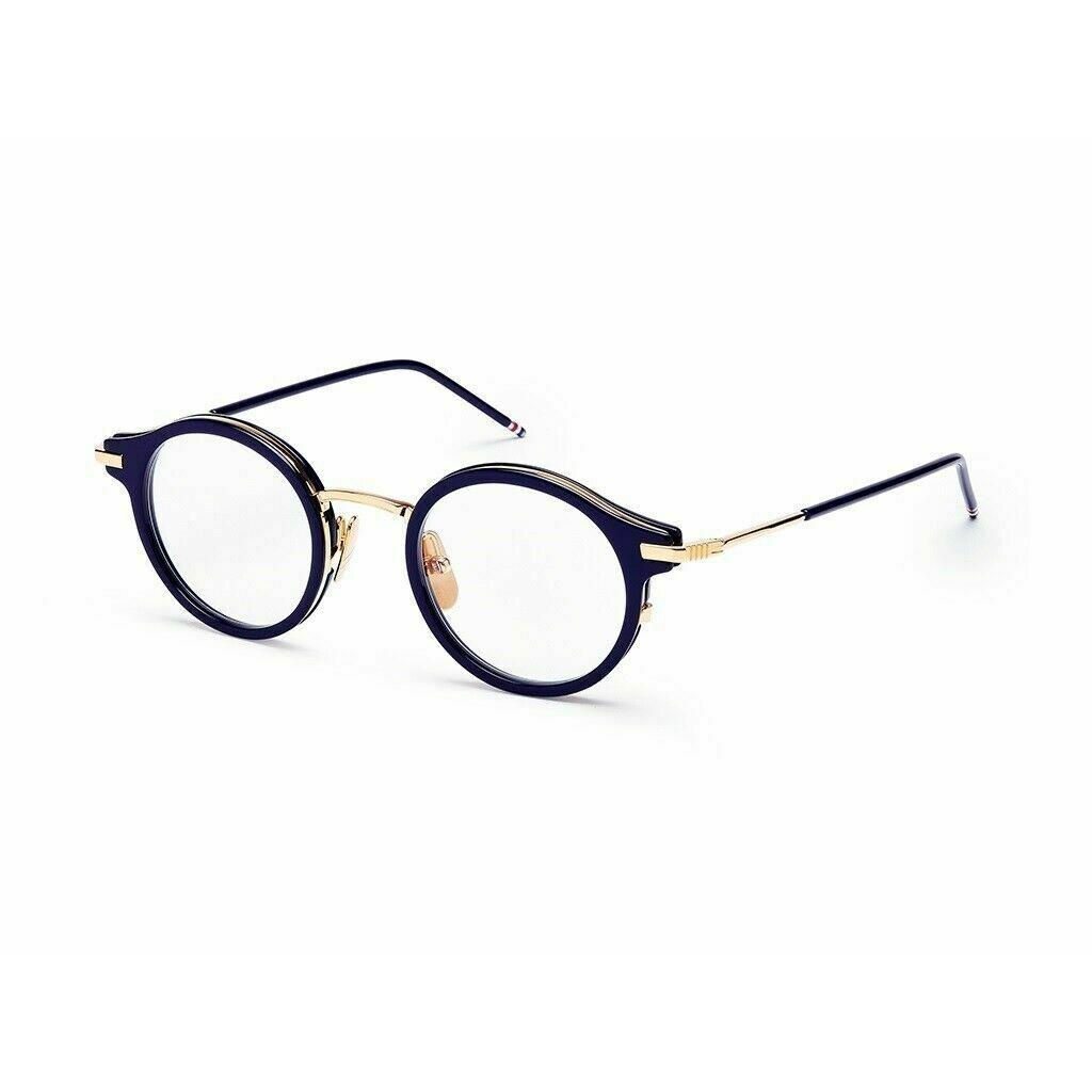 Thom Browne TB-807-D-NVY-GLD-45-Z Eyeglasses Titanium Frame