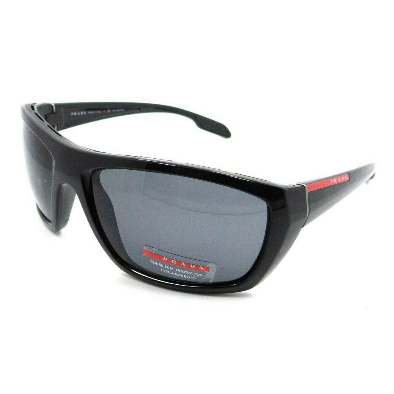 Prada Sport Sunglasses PS 06SS 1AB-5Z1 61-17-130 Black / Grey Polarized Italy