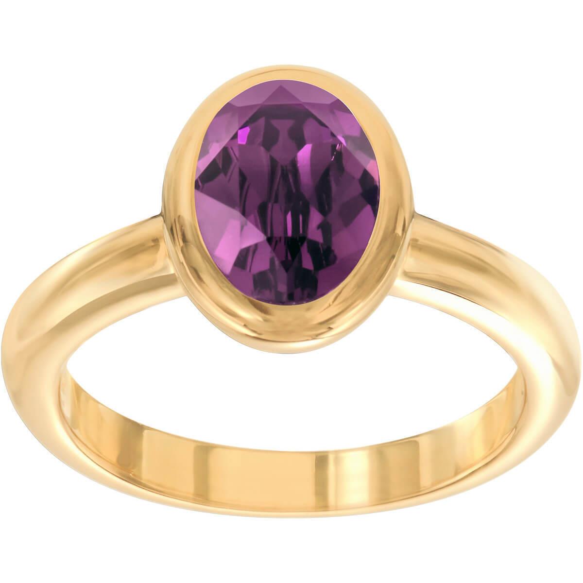 Swarovski Laser Gold Ring with Purple Crystal-size US 7