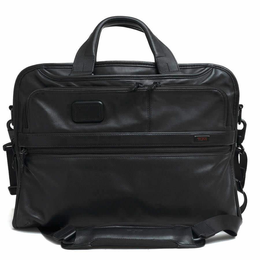 Tumi 96108D2 Black Leather Briefcase Organizr Portfolio 12.5 x 16.5 Demo