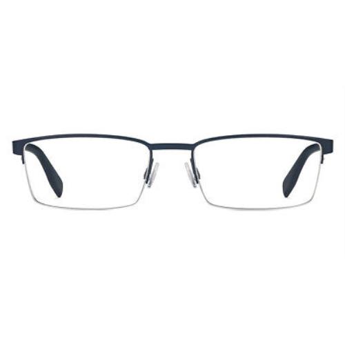 Hugo Boss 0324 Eyeglasses Men 02WF Matte Bluwood Rectangular 55mm