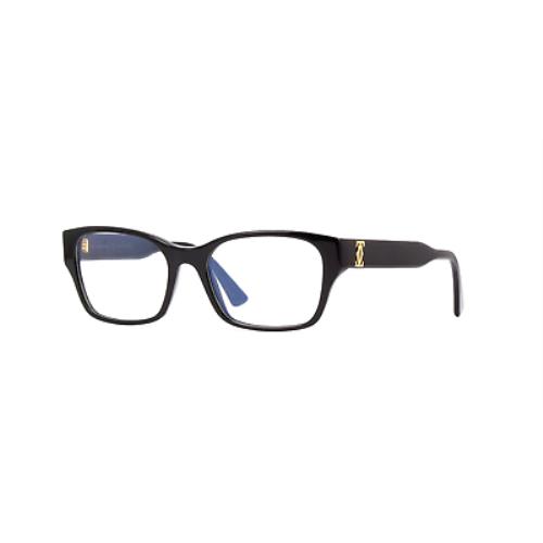 Cartier Eyeglasses Double C CT0316o-005 Shiny Black Frame Clear Lenses