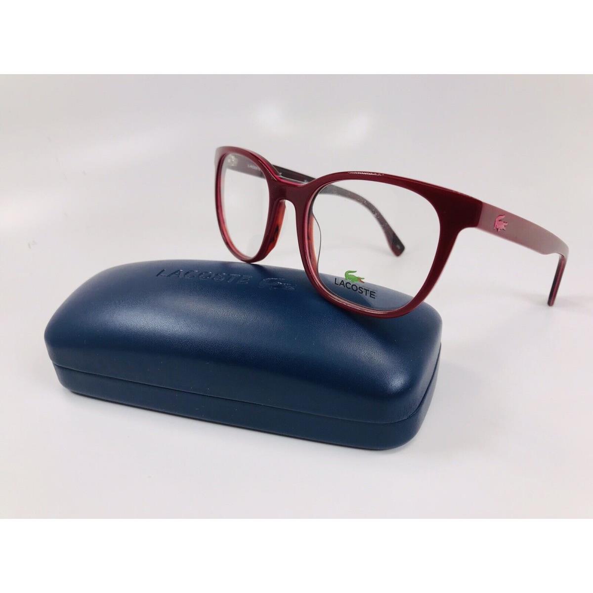 Lacoste L2809 615 Red Eyeglasses 50/19/140 with Case Cloth