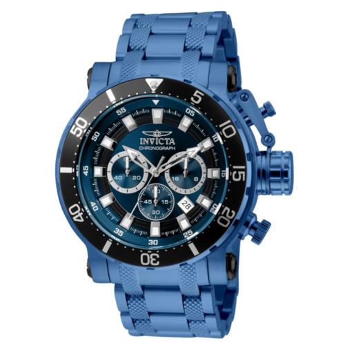 Invicta Coalition Forces Men`s 52mm Electric Blue Chronograph Watch 32732 Rare