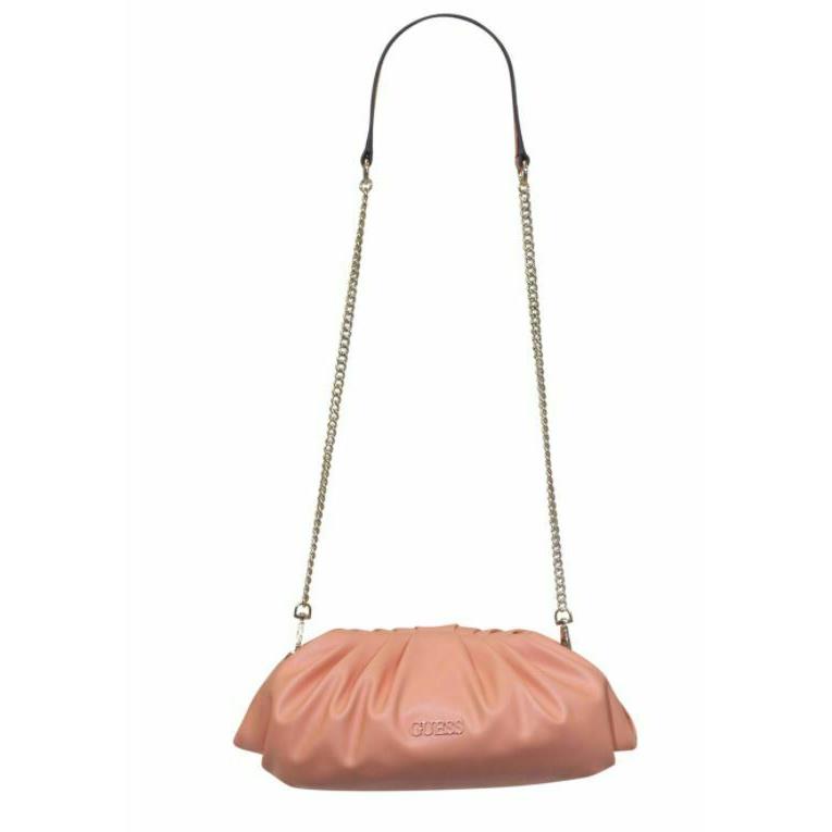 Guess Central City Crossbody Shoulder Bag Coral Pink Vegan Leather Puff