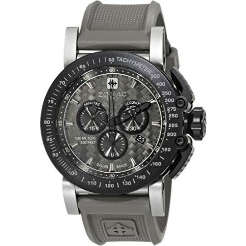 Zodiac ZO8522 Racer Stainless Steel Chronograph Grey Rubber Band 50MM