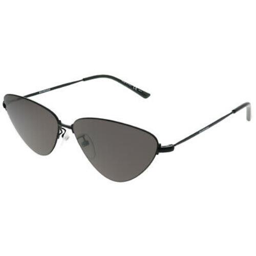 Balenciaga Everyday BB 0015S 001 Black Metal Cat Eye Sunglasses Grey Lens