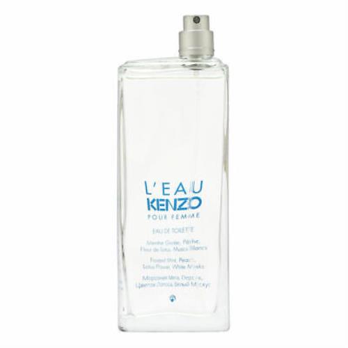 L`eau Kenzo Pour Femme by Kenzo 3.3 oz Eau de Toilette Spray Tester No Cap