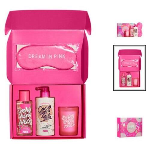 Victoria`s Secret Pink Everything Nice Coco Sugar Mist Lotion Candle Gift Set