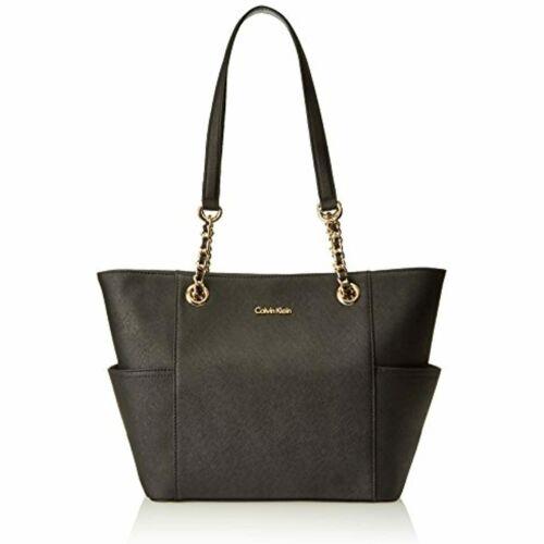 calvin klein saffiano chain tote bag