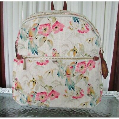 Tommy Bahama Tropical Parrot Backpack Small Destin Cotton Linen