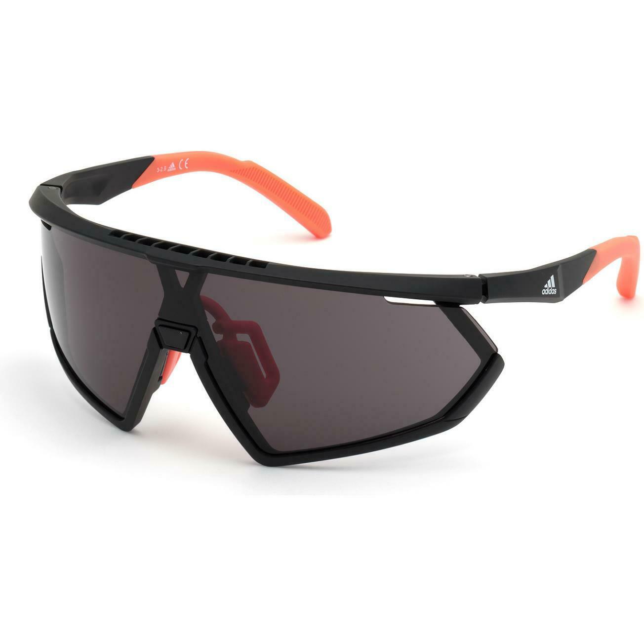 Adidas Sport Sunglasses SP0001 02A Matte Black Frame Dark Grey Lenses Road