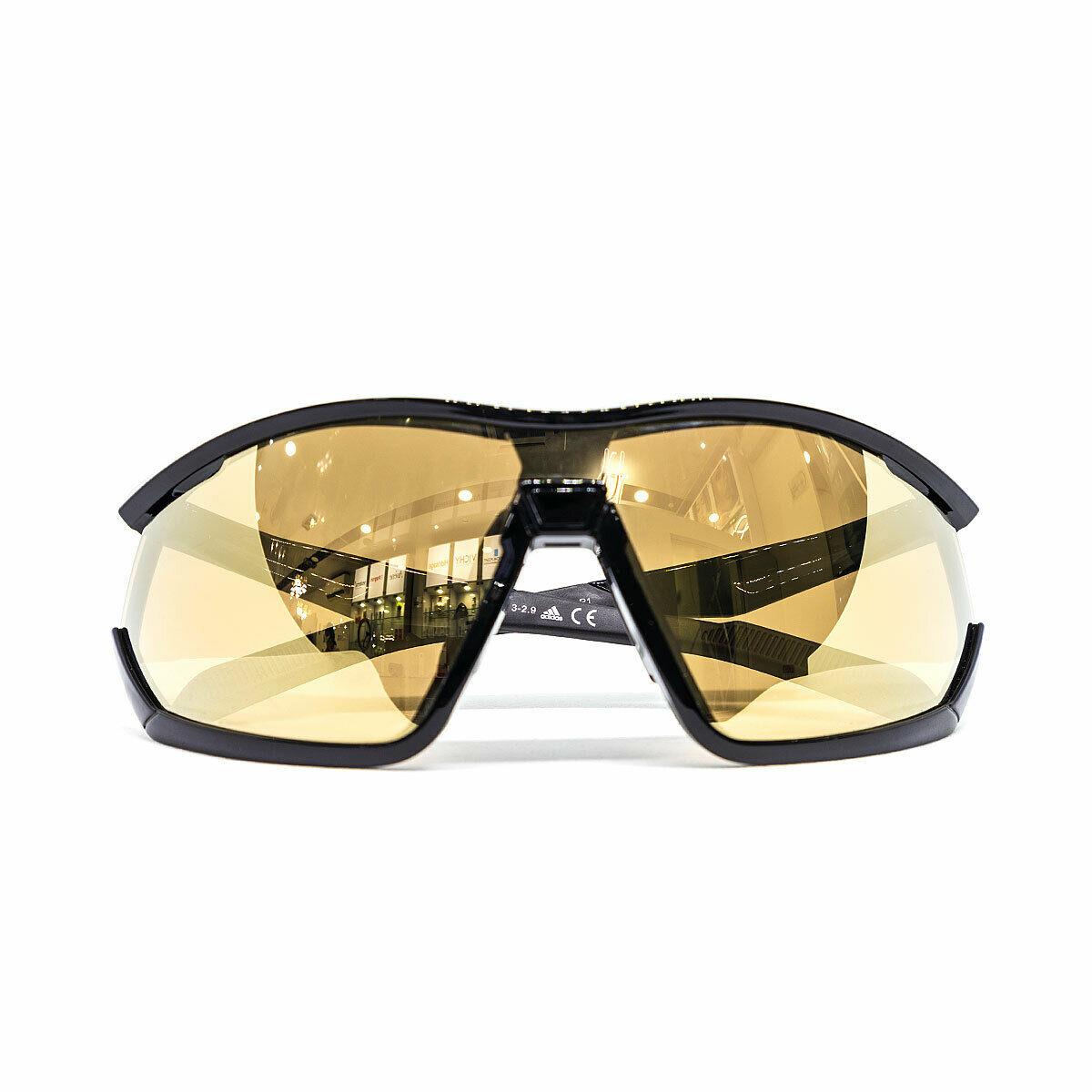 Adidas Sport Sunglasses SP0002 01G Gloss Black Frame Gold Mirrored Lenses