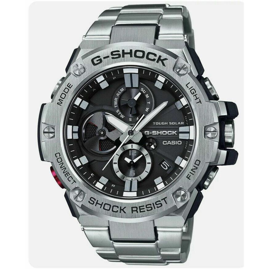 Casio G-shock Men`s G-steel Tough Solar Silver Band Watch GSTB100D-1A