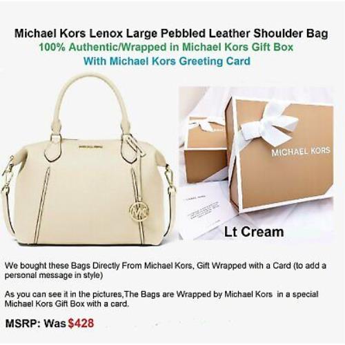 lenox large pebbled leather shoulder bag michael kors