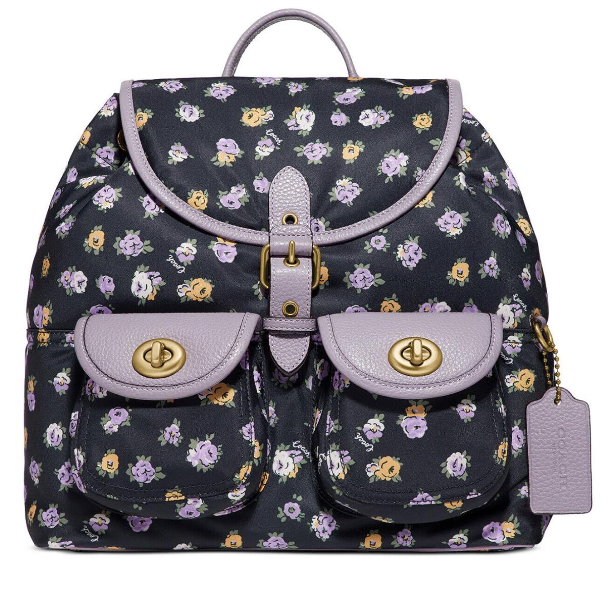 coach backpack rose print