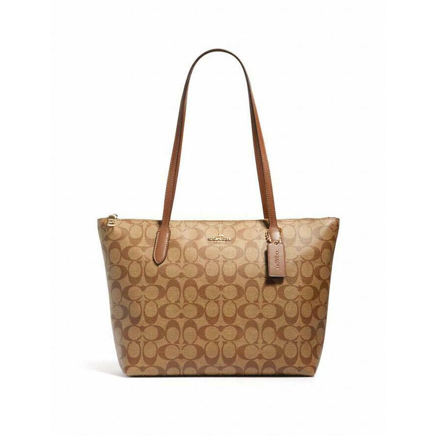 coach signature city zip tote bag