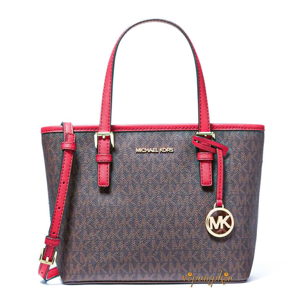 michael kors bag brown and red