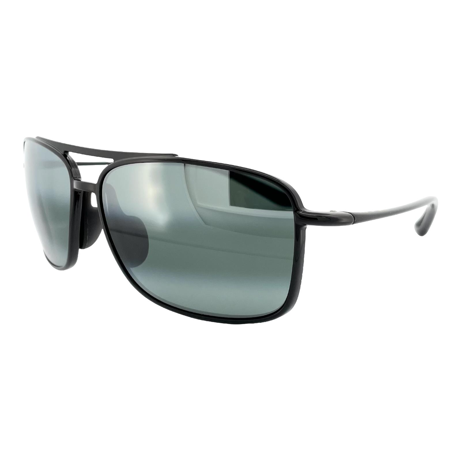 Maui Jim Men`s Sunglasses Kaupo Gap 437-02 Gloss Black Frame Grey Polarized Lens