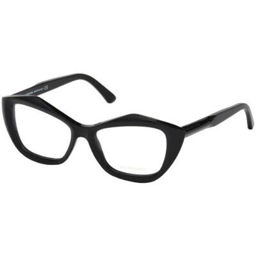 Balenciaga Ba 5074 001 Black Plastic Eyeglasses 53 17 140 Bal5074 Cat Eye Italy 074647266518