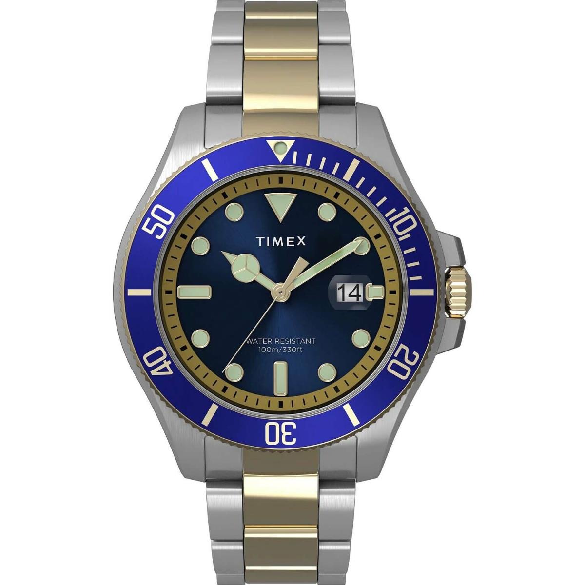 Timex TW2U71800 Men`s Harborside Two Tone Blue Bezel Blue Dial Analog Watch
