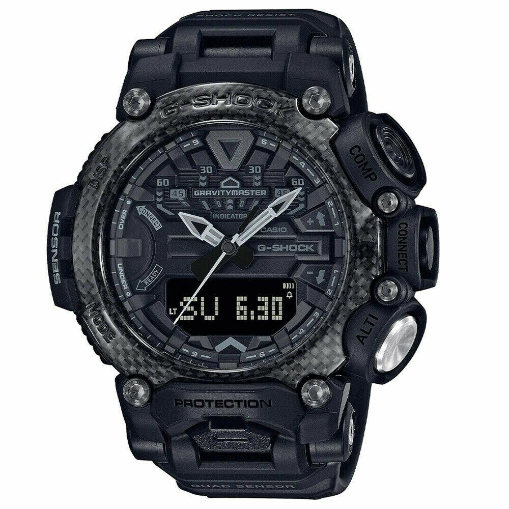Casio G Shock GR-B200-1B Gravity Master Black Dial Carbon Resin Band Watch