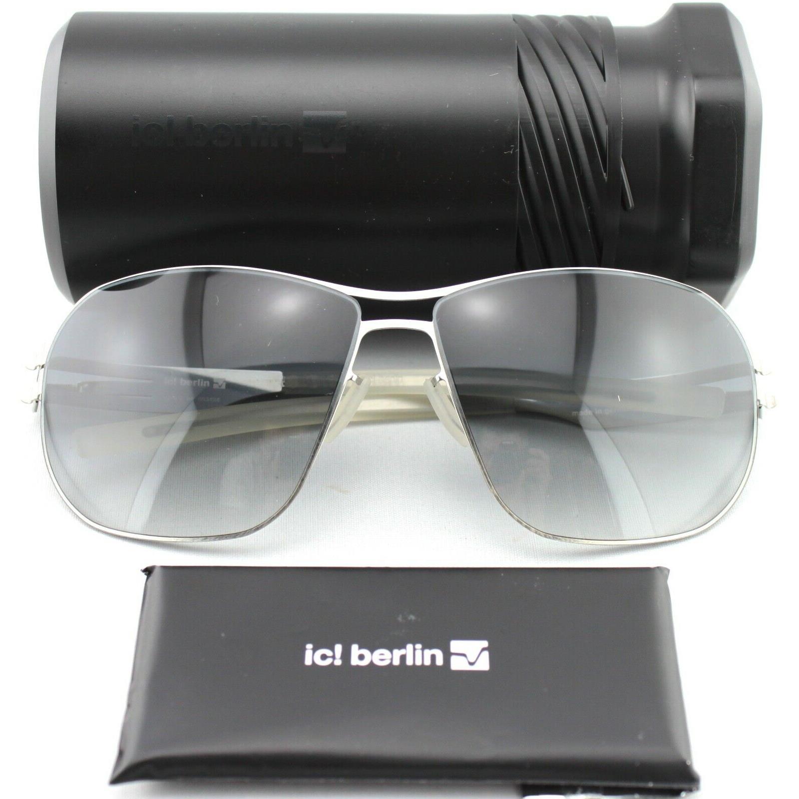 IC Berlin Ella Chrome Black Metal Frame Grey Gradient Tinted Lens