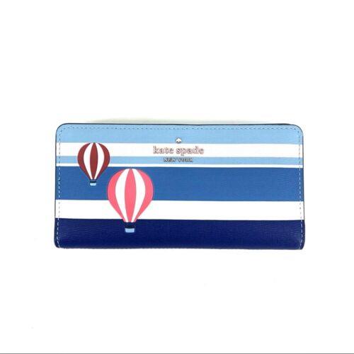 Women`s Kate Spade Blue Hot Air Balloon Slim Bifold Wallet