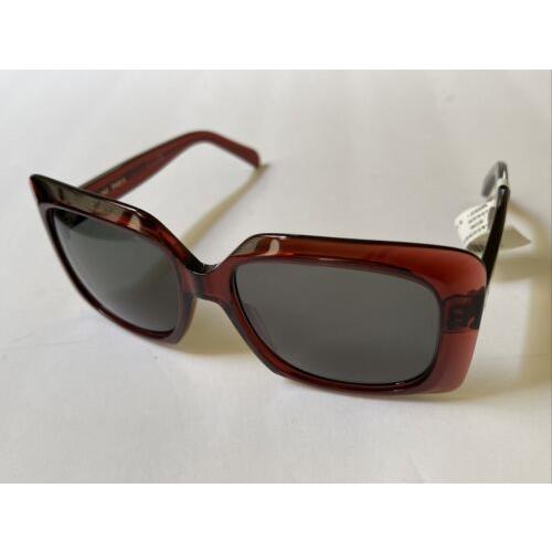 Celine CL 40096I 66N Burgundy Transparent Sunglasses Gray Lens 60-17 145
