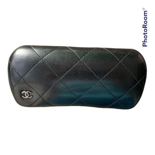 Chanel Eyeglasses Sunglasses Black Quilted Case Made In Italy