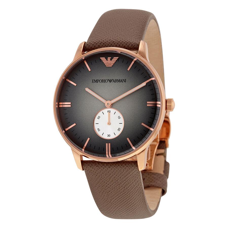 Emporio Armani Rose Gold Tone Gray Embossed Leather Band WATCH-AR1723