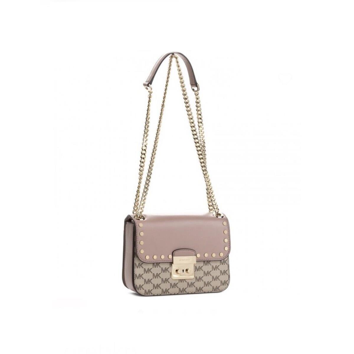 Michael Kors Sloan Editor MD Chain Shoulder Handbag Nat/ Fawn Pink