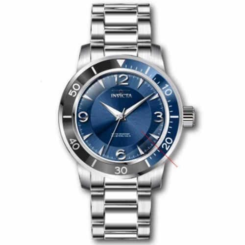 Invicta Men`s Watch Specialty Black and Blue Bezel Silver Tone Bracelet 38511