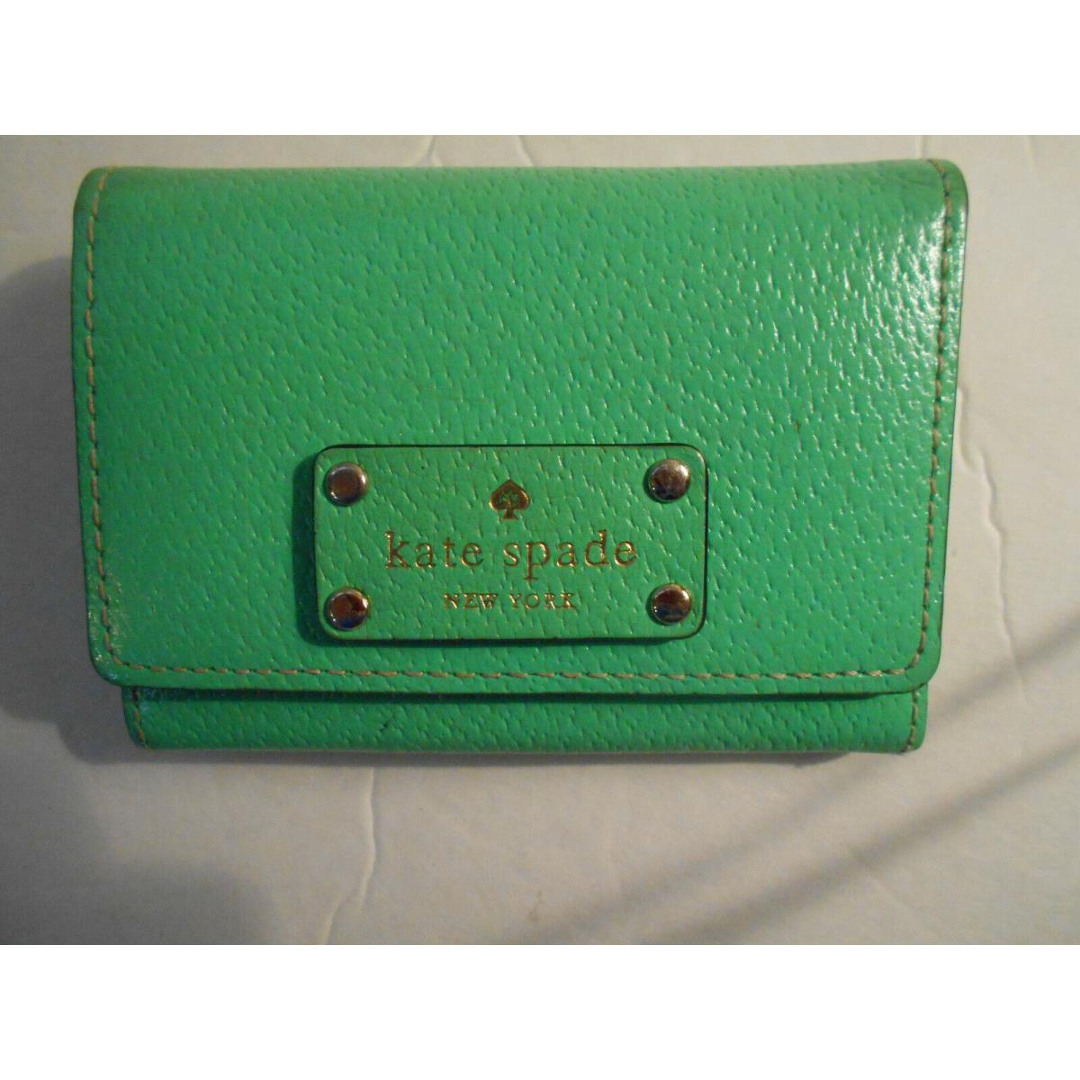 Kate Spade Leather Small Card Keyring ID Wallet Green