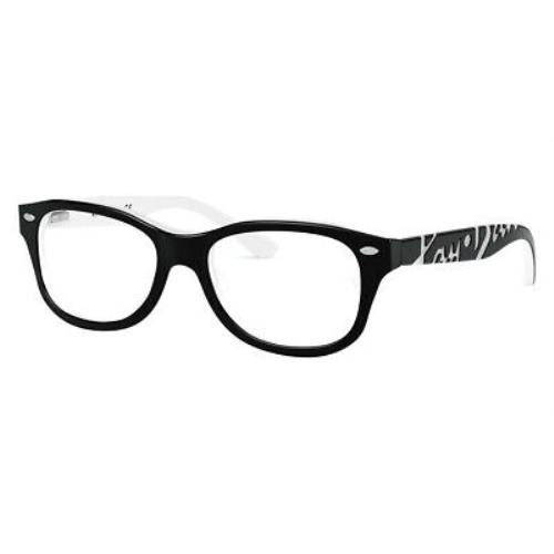 Ray-ban 0RY1544 Eyeglasses Kids Black on White Square 48mm