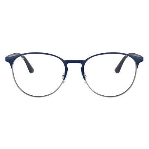 Ray-ban 0RX6375 Eyeglasses Unisex Blue on Gunmetal Phantos 51mm