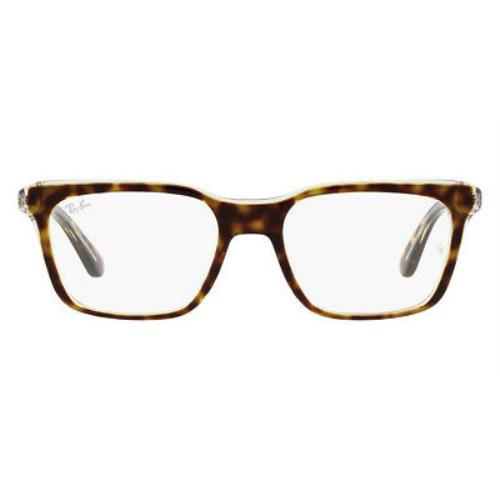 Ray-ban 0RX5391 Eyeglasses Unisex Havana on Transparent Rectangle 51mm