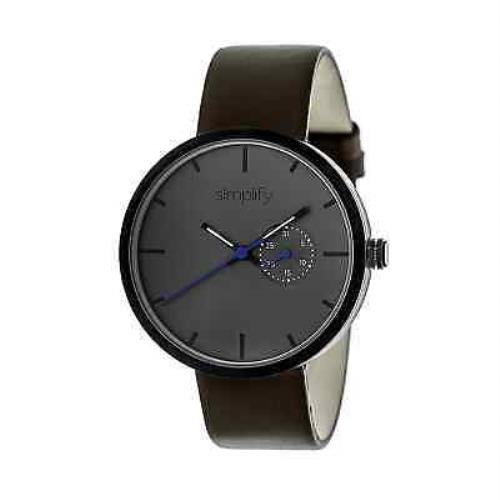 Simplify The 3900 Grey Dial Dark Brown Leather Unisex Watch SIM3906