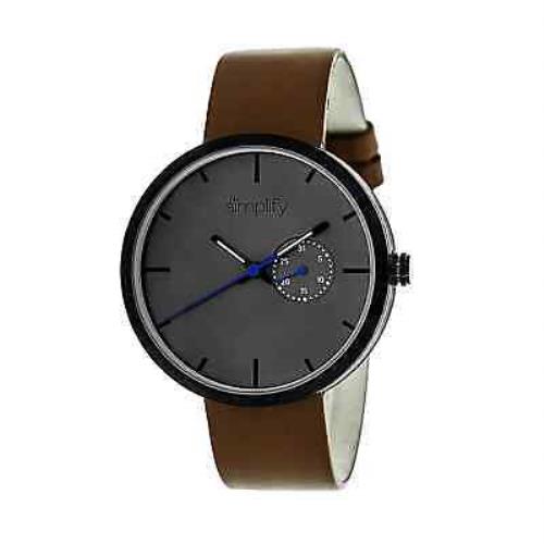 Simplify The 3900 Grey Dial Brown Leather Unisex Watch SIM3904