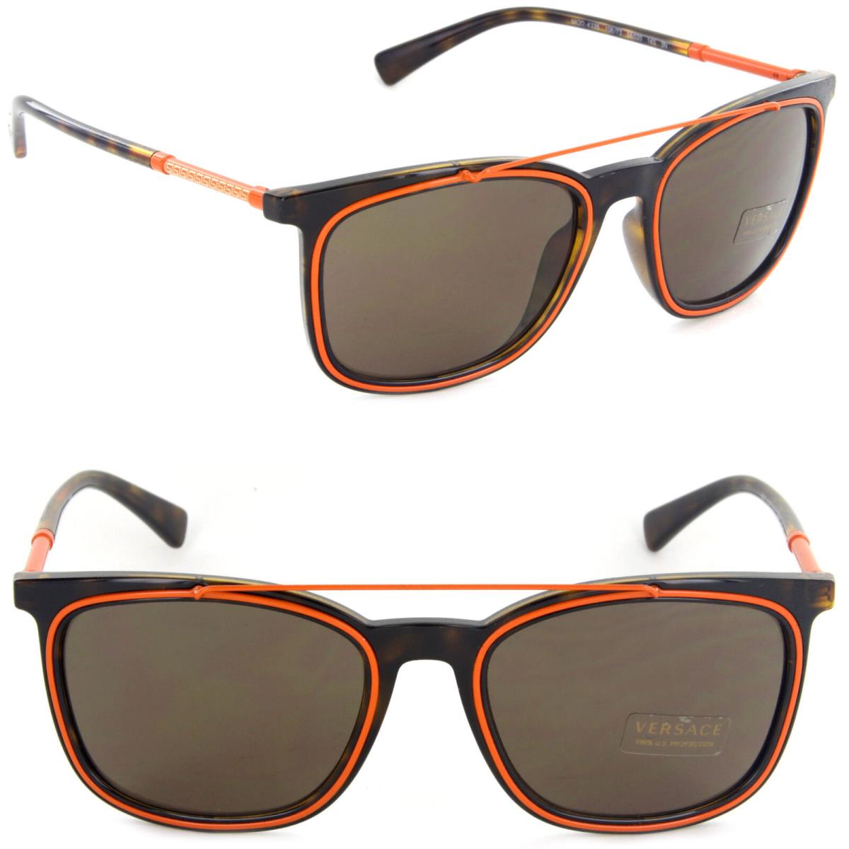 Versace VE4335-108/73-56 Square Sunglasses Havana / Brown Lens