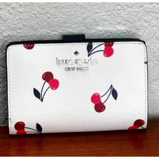 Kate Spade Medium Compact Bifold Wallet - Dancing Cherries