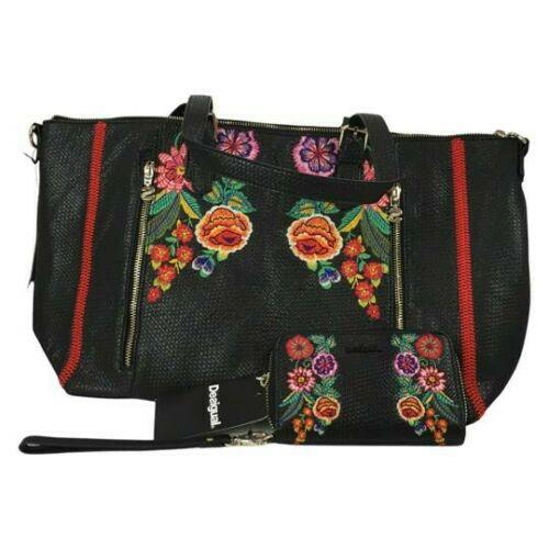 Desigual Woman Tote Bag Set Of Two Embroidery Details Multicolor Floral gi16