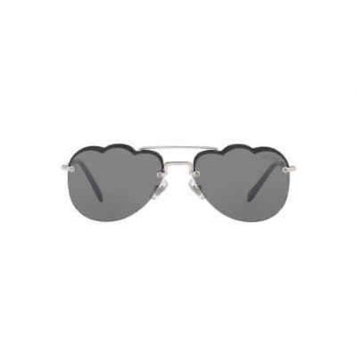 Miu Miu Dark Grey Flash Silver Geometric Ladies Sunglasses MU 56US 1BC175 58