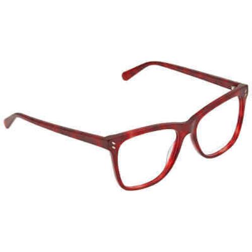 Stella Mccartney Clear Demo Lens Square Eyeglasses SC0088O 008 55 SC0088O 008 55