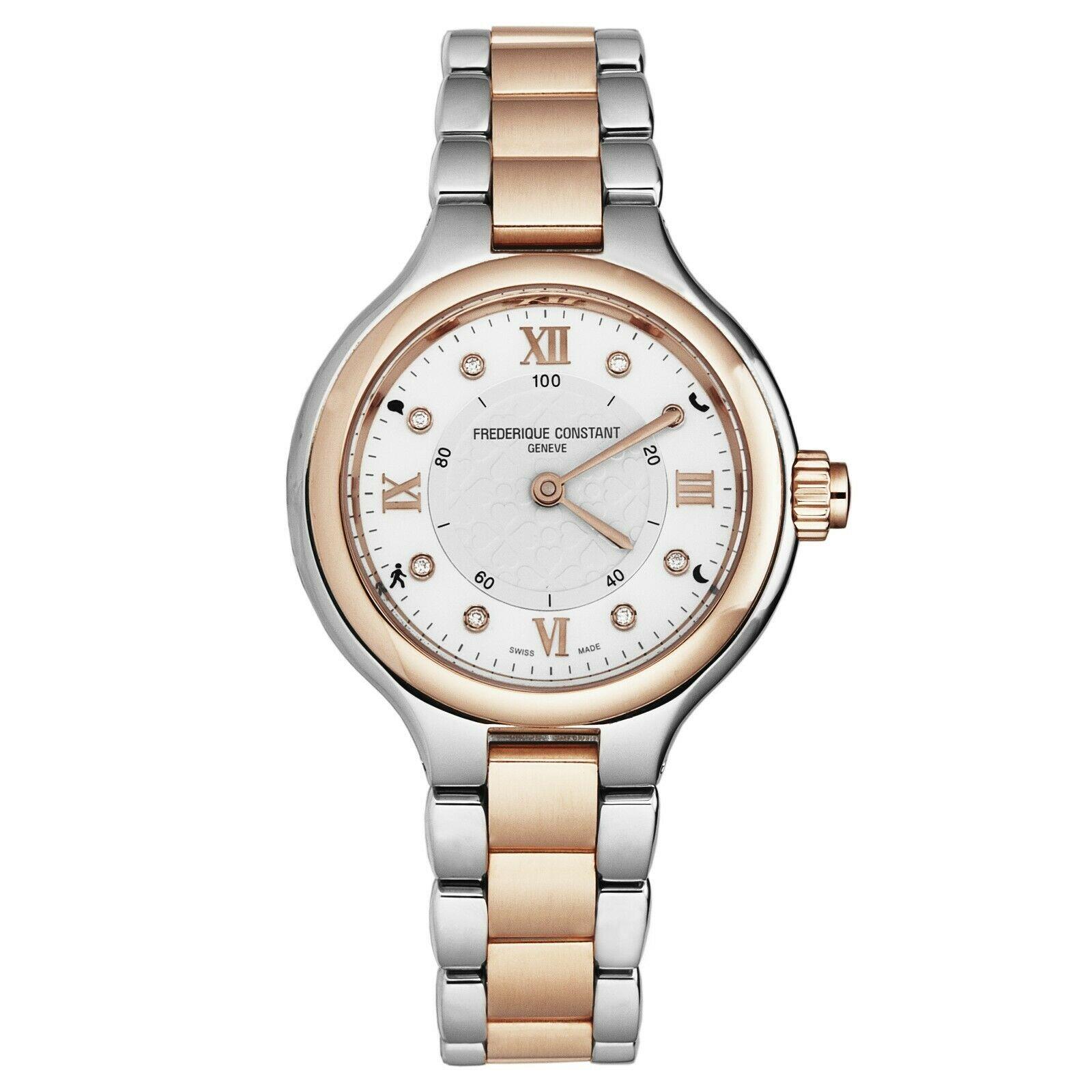 Frederique Constant Women`s `smartwatch` White Mop Dial Two Tone FC-281WHD3ER2B