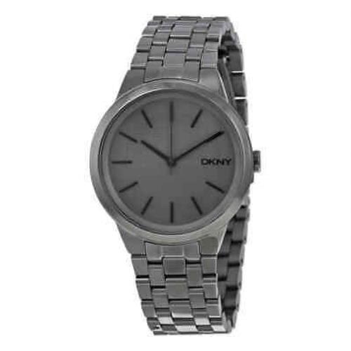 Dkny Park Slope Grey Dial Gunmetal Ion-plated Ladies Watch NY2384