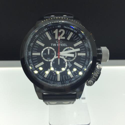 Steel TWCE1034 Men`s Chronograph Black Leather Strap Watch