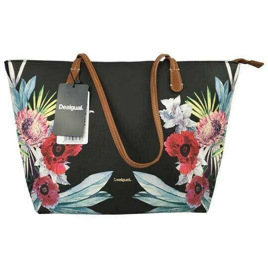 Desigual Women`s Tote Bag Multicolor Floral Sz M Casual Business gi31